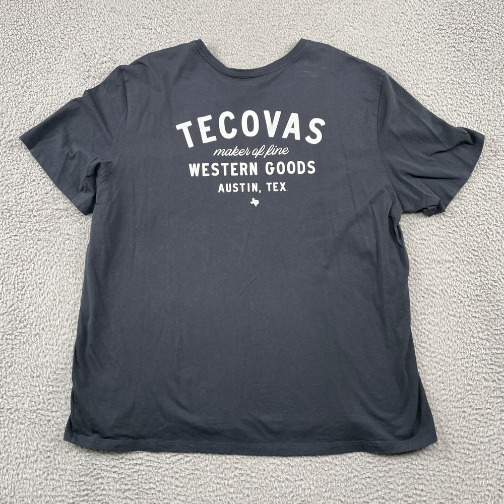 Tecovas T-Shirt Mens XXL Gray Western Goods Pocket Graphic Pima Cotton Tee
